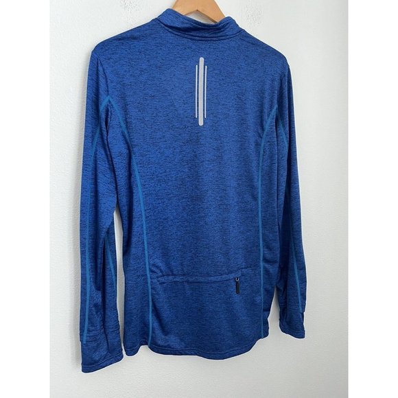 LITTLE DONKEY MARBLED Blue PULLOVER 1/4 ZIP LIGHTWEIGHT SHIRT  SIZE Medium Men - Picture 6 of 9